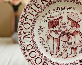 1974 Crownford China Mother's Day Plate: Norma Sherman Design - Etsy