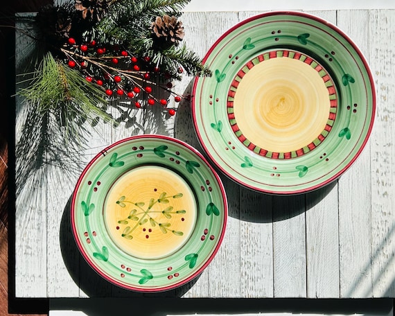 Vintage Caleca Ribes Dinner Plate Lunch Plate | Hand Painted