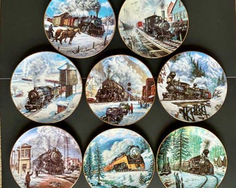 Vintage Winter Rails Train Plate Collection by Ted Xaras