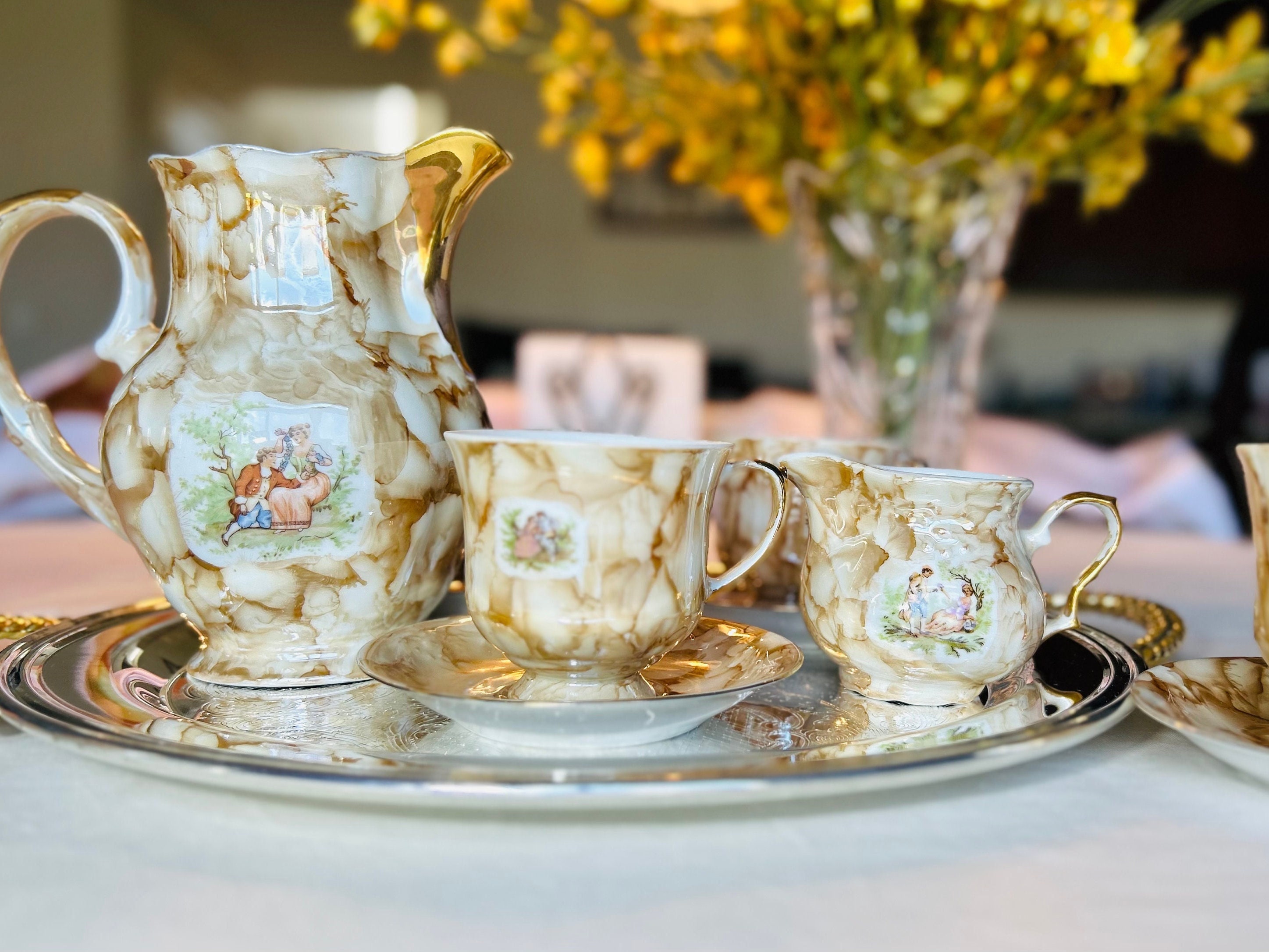 一番人気物 Set Tea Porcelain CHODZIEZ 60s RARE - 1 | Saucer Cup 5 茶碗・めし碗