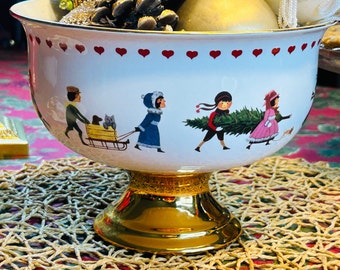 Vintage Charles Wysocki Teleflora Christmas Love 2000 Porcelain