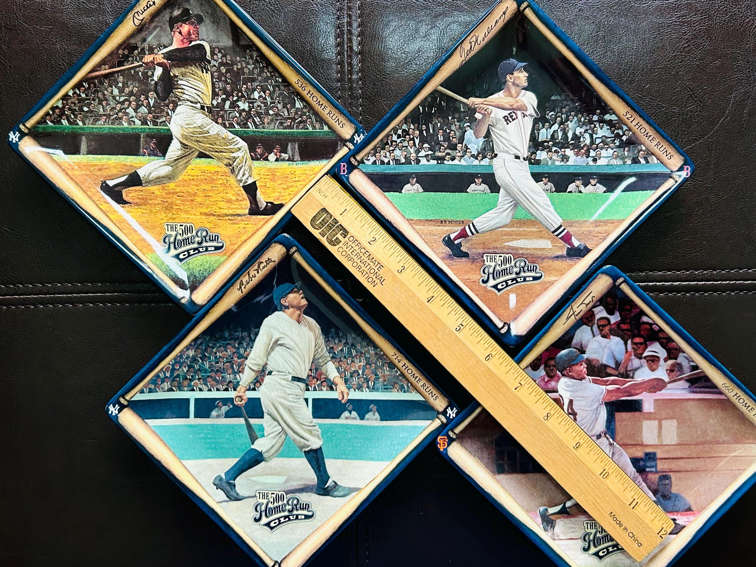 Vintage MLB Collector Plates: Babe Ruth, Mantle, Williams, Mays - Etsy