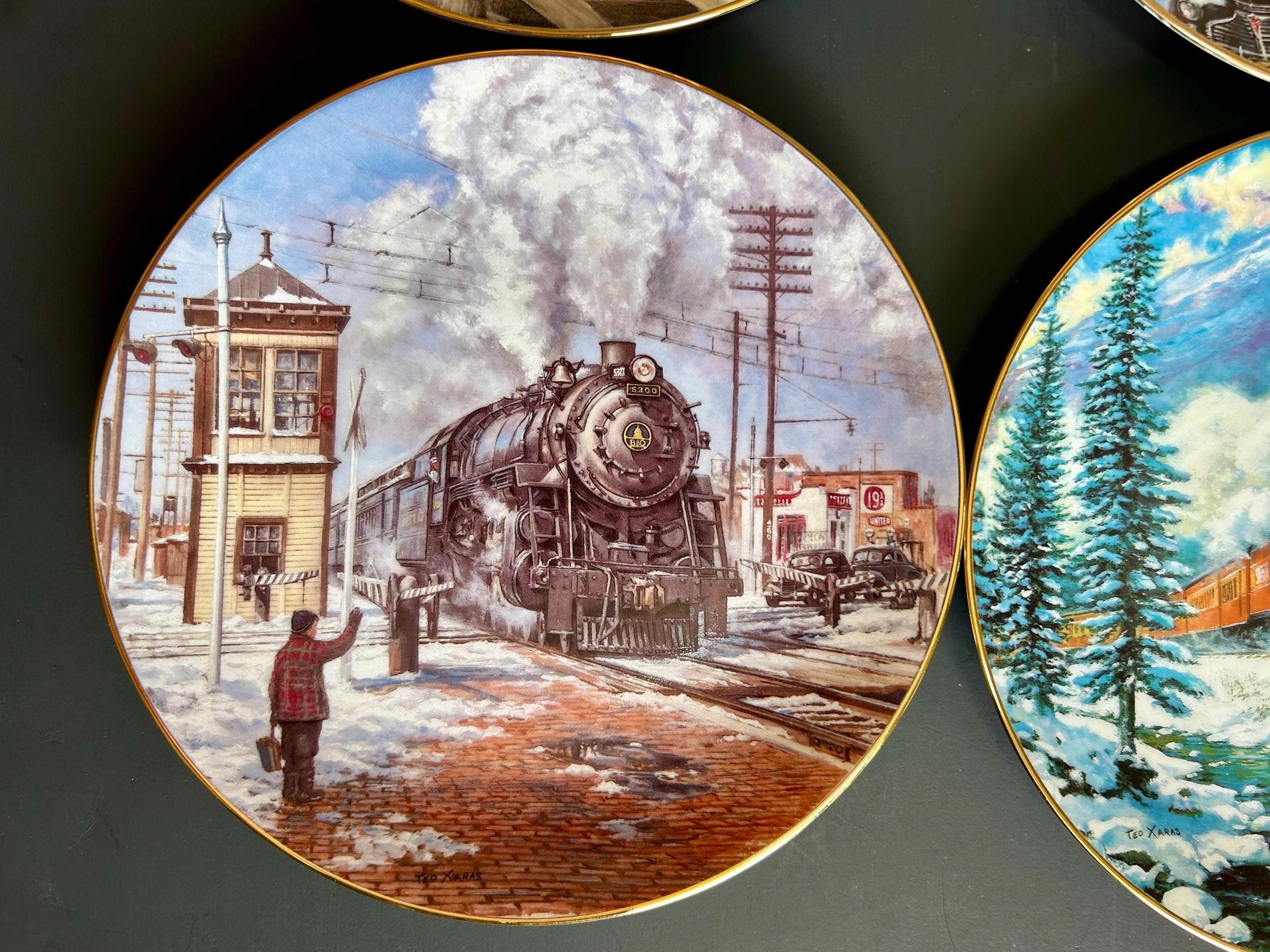 Vintage Winter Rails Train Plate Collection by Ted Xaras