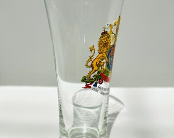Vintage Queen Elizabeth II Silver Jubilee Tulip Glass - Royal
