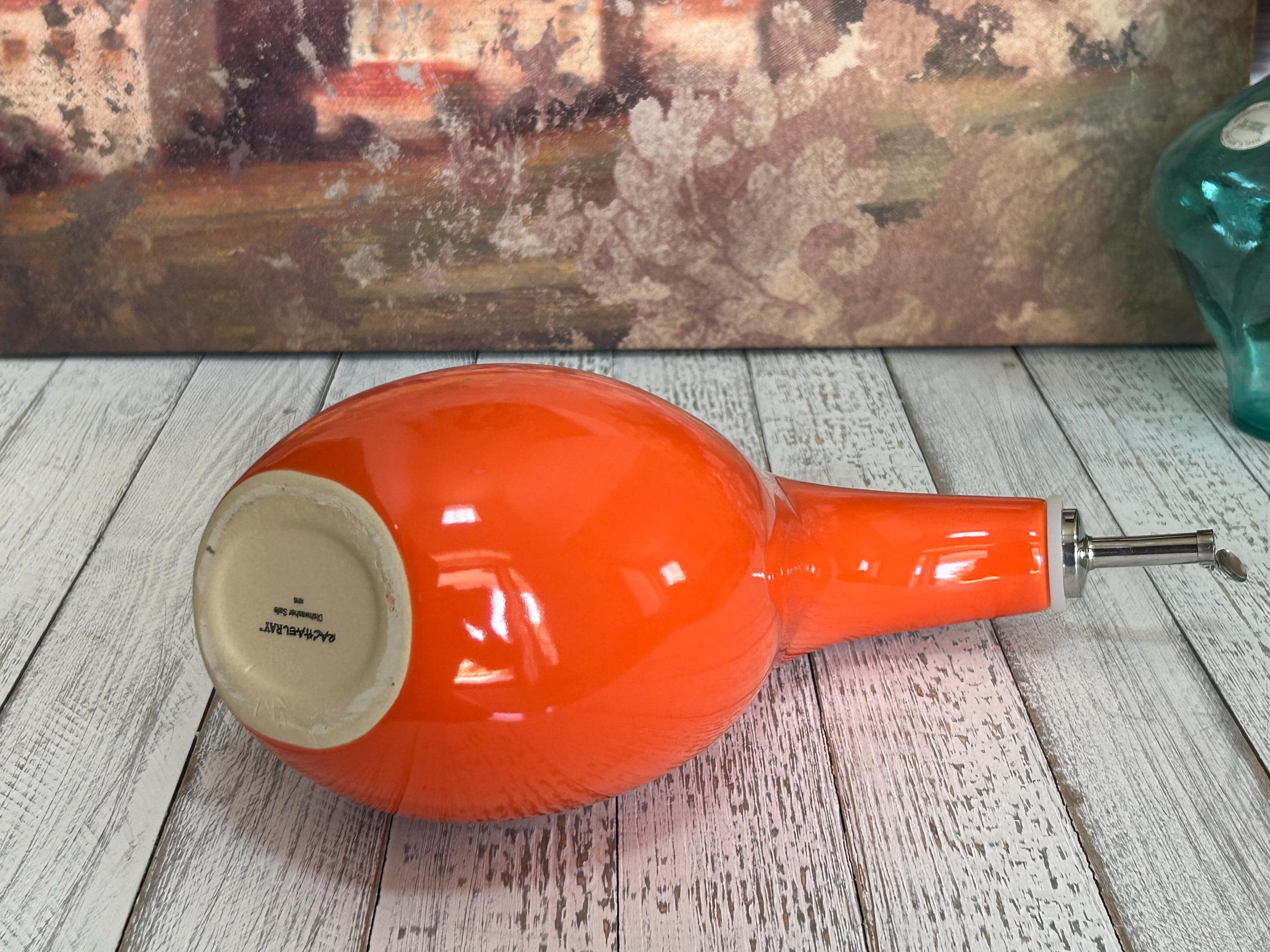 Rachael Ray Orange Ceramic EVOO Dispenser Bottle: 24 Oz Oil