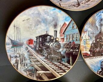 Vintage Winter Rails Train Plate Collection by Ted Xaras