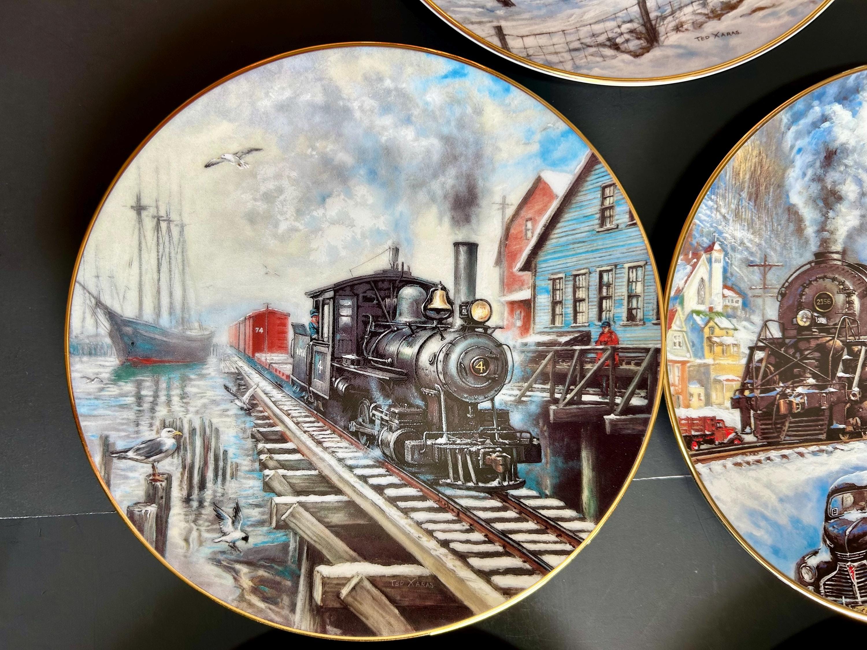 METROPOLITAN RAILWAY アンティークプレート Vintage Winter Rails Train Plate Collection by Ted Xaras