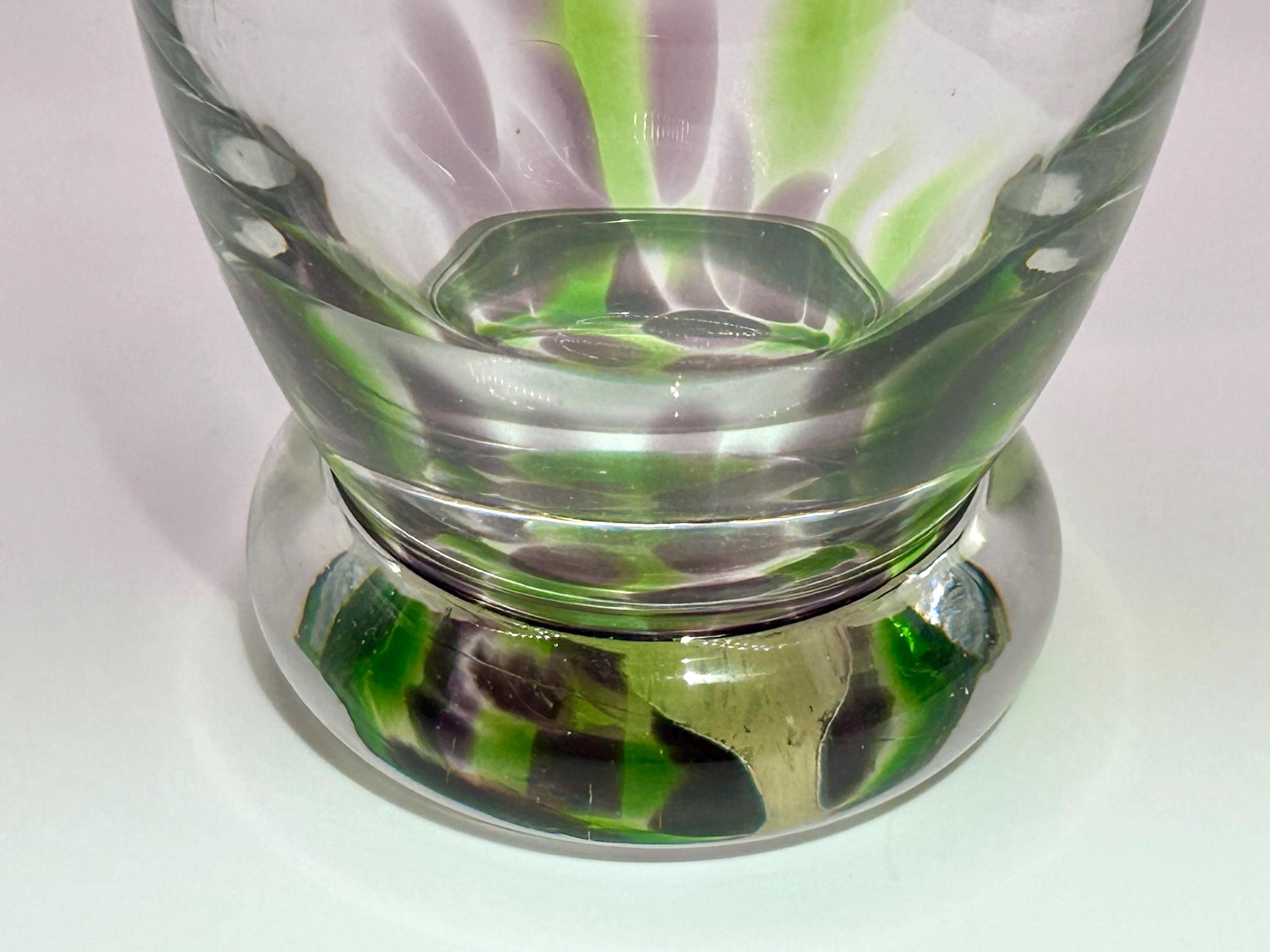 Vintage SASAKI Crystal Whiskey Glass: Green Purple Flame Design - Etsy