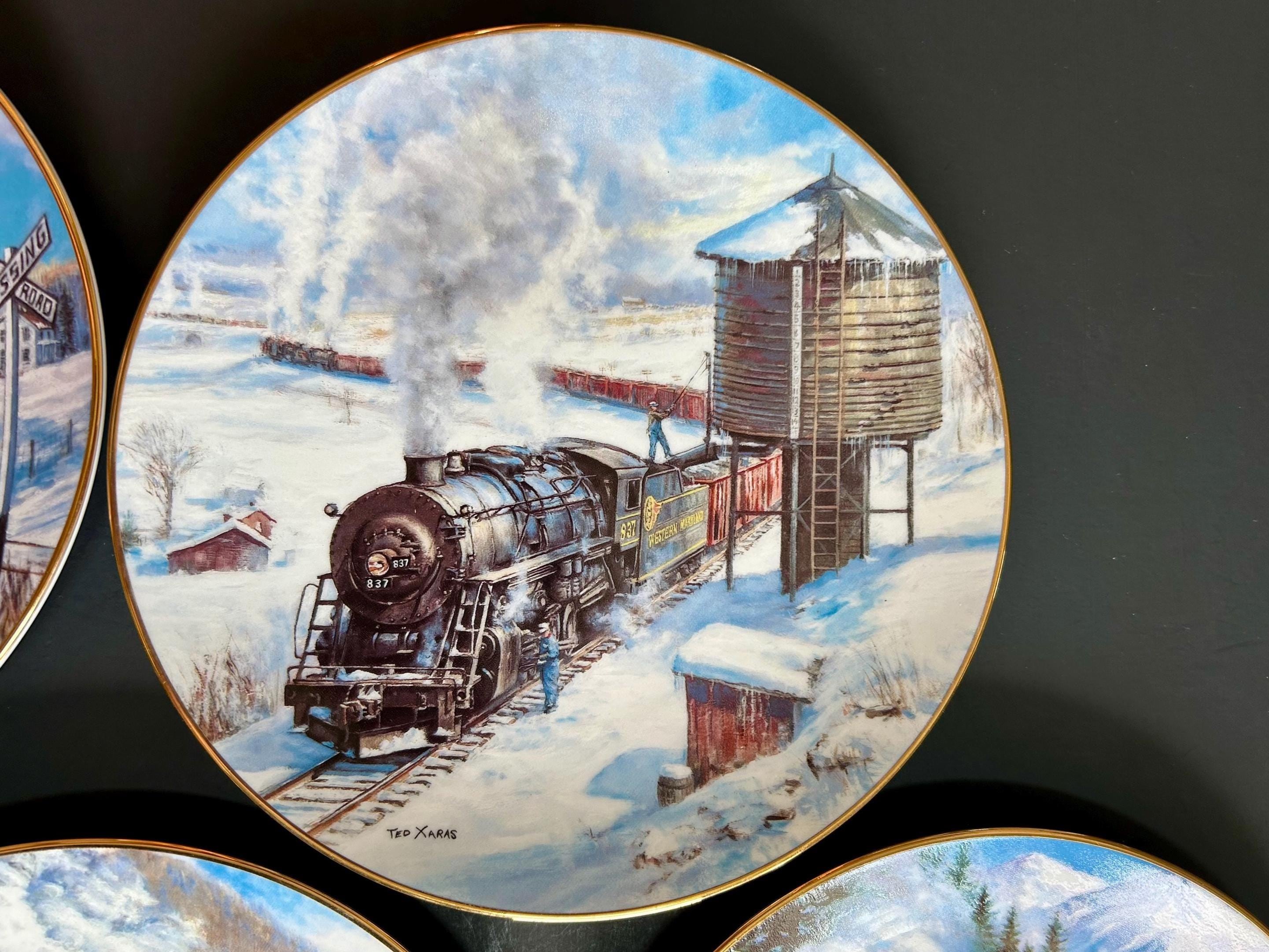 Vintage Winter Rails Train Plate Collection by Ted Xaras