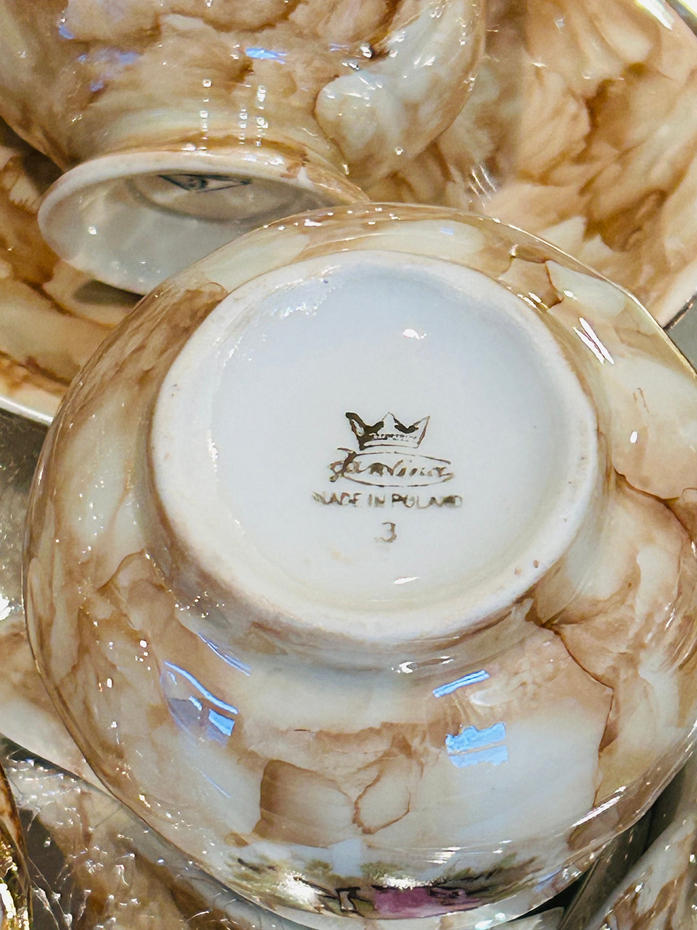 RARE 60s CHODZIEZ Porcelain Tea Set - 5 Cup Saucer | 1