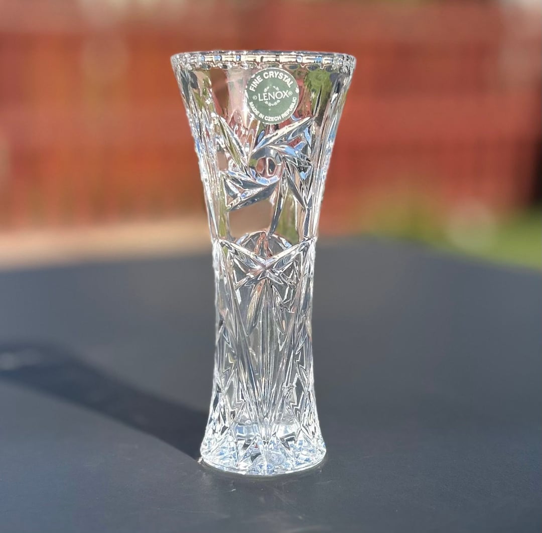 Vintage Lenox Crystal Star Vase Tall Vase Shabby Chic Vintage Living