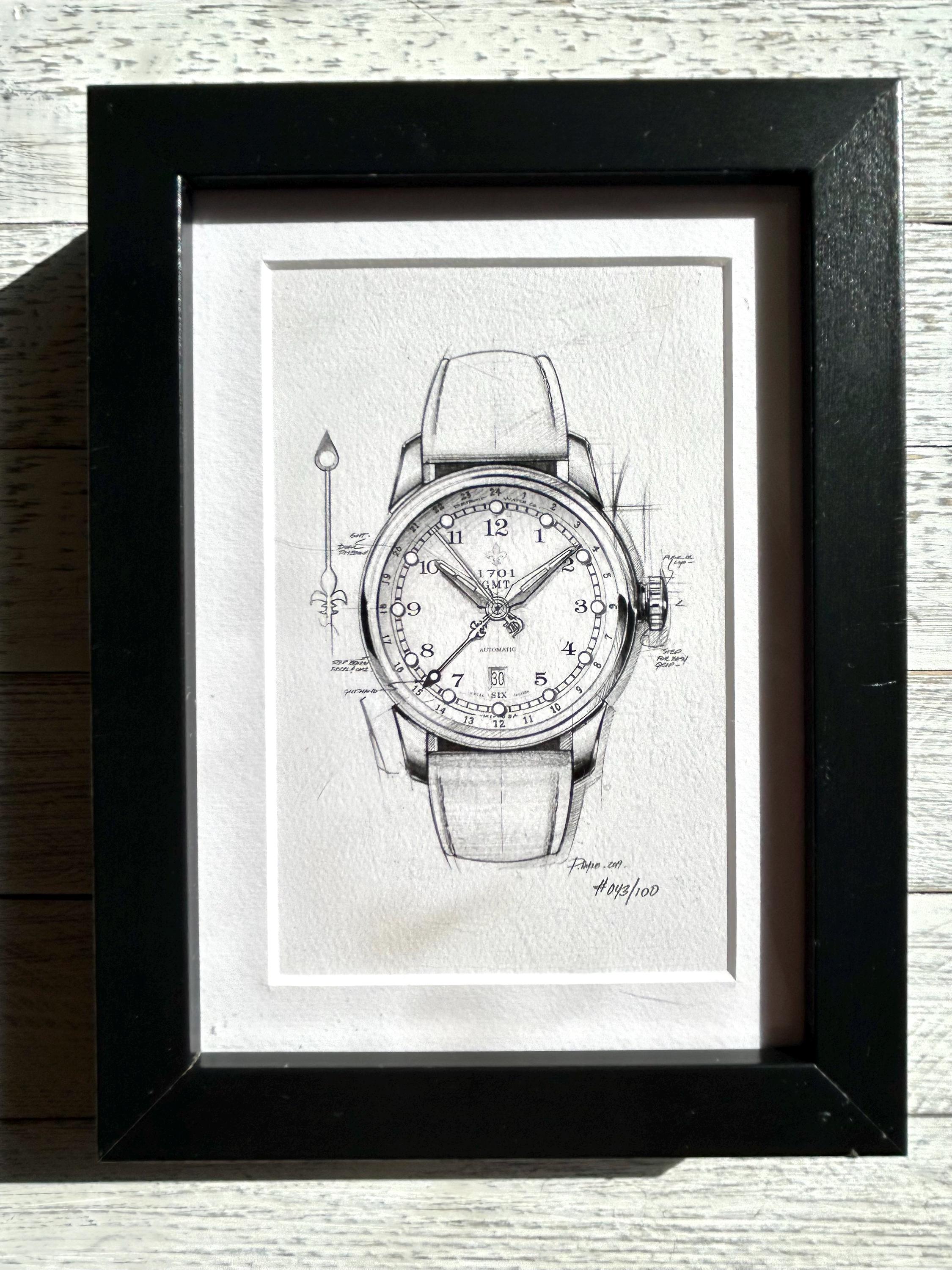 Watch Pencil Drawing Art: Realistic Sketch in Black Wood Frame (6x8) - Etsy