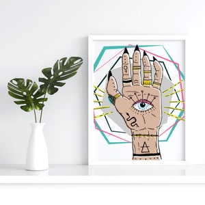 Mind&#39;s Eye Witchy Palm Esoteric Poster Print 11x14 / Poster Witchy / Stampa Witchy / Stampa Boho / Stampa poster esoterica