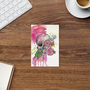 Cartolina teschio di fiori 4" x 6"