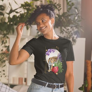 Tiger, Kristalle & Tropische Pflanzen-Collage-T-Shirt
