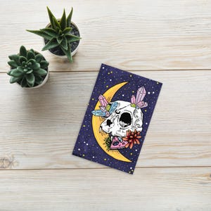 Cartolina con teschio di gatto 4" x 6"