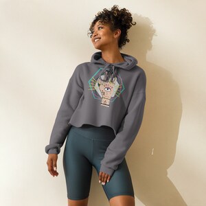 Mind's Eye Witchy Palm Esoteric Crop Hoodie: Esoteric Witchy Hoodie, Crop Hoodie, Witchy Boho clothing, Witchcore clothes