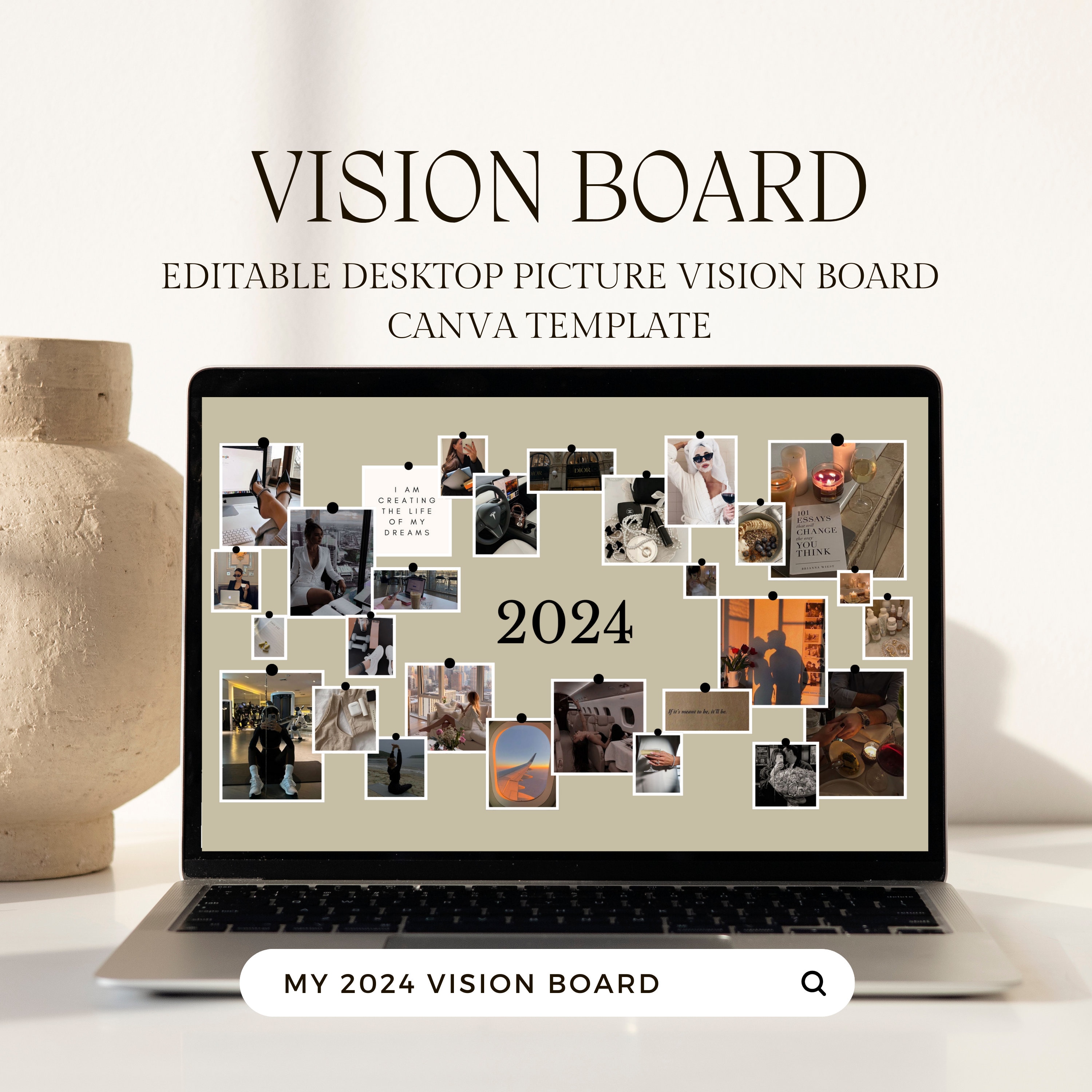 Christian Vision Board Printable Black Woman, 2024 Vision Board