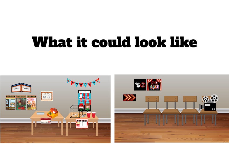 Dramatic Play Movie Theater Printable - Etsy