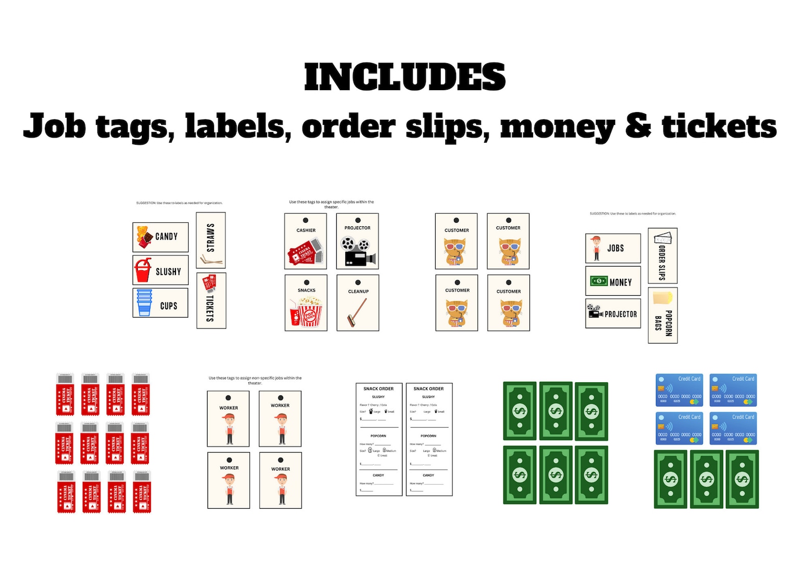 Movie Theater Dramatic Play Printables