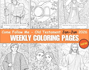 Come Follow Me Coloring Packet for Kids | LDS Printable Coloring Pages January-June 2026 Old Testament