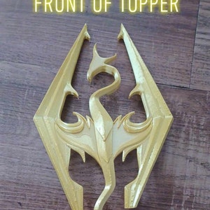 Skyrim logo Cake topper / Standing decor / digital file for 3D printing / Gift / Skyrim drago logo decor