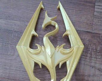 Skyrim logo Cake topper / Standing decor / digital file for 3D printing / Gift / Skyrim drago logo decor