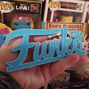 Funko Pop-logotypskylt digital fil endast för 3D-utskrift väggdekor/ tårtdekoration/ samlarpresent/ logotypskylt/ Funko Pop-skylt