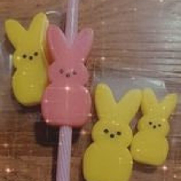 Digital File for 3D printing Peep Bunny Straw Topper File