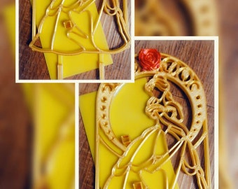 Centrotavola La bella e la bestia/ Cake topper/ arredamento/ 2 pezzi/ File digitale per la stampa 3d