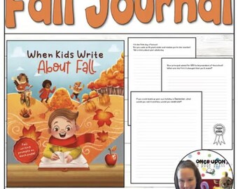 Digital Copy of When Kids Write About Fall, 23 writing prompts for kids, printable workbook, writing journal prompts, homeschool writing