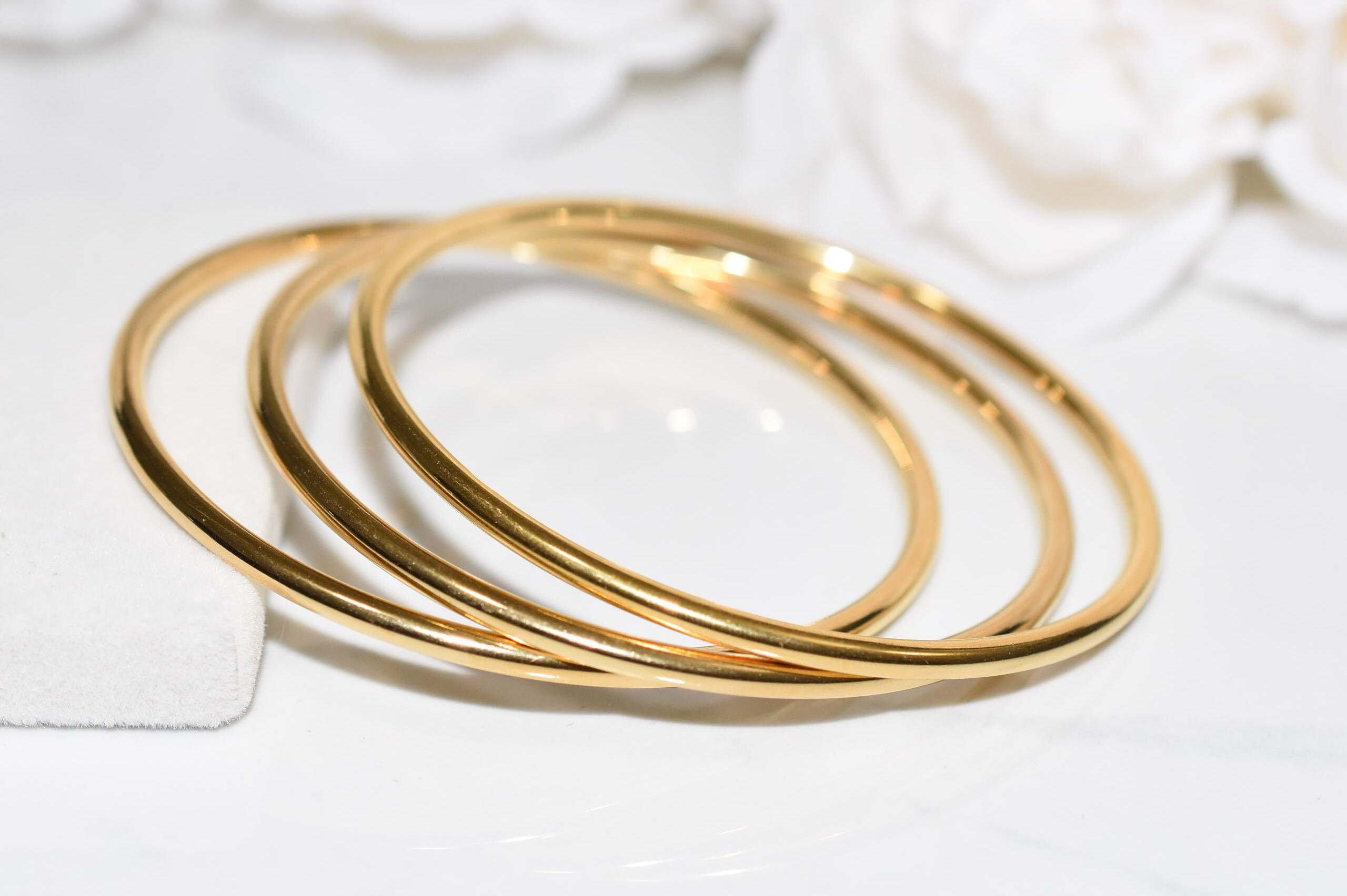 18k Gold Filled Bangle Set ,classic Gold Bangle Bracelet ,stackable