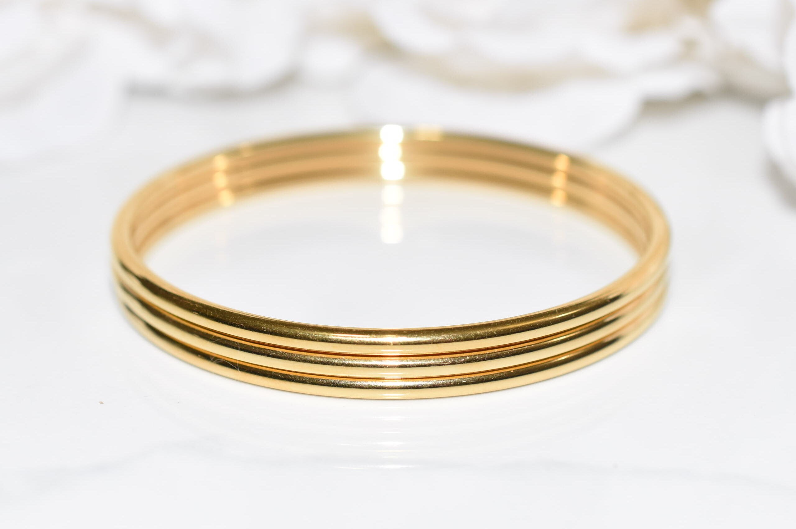 18k Gold Filled Bangle Set ,classic Gold Bangle Bracelet ,stackable