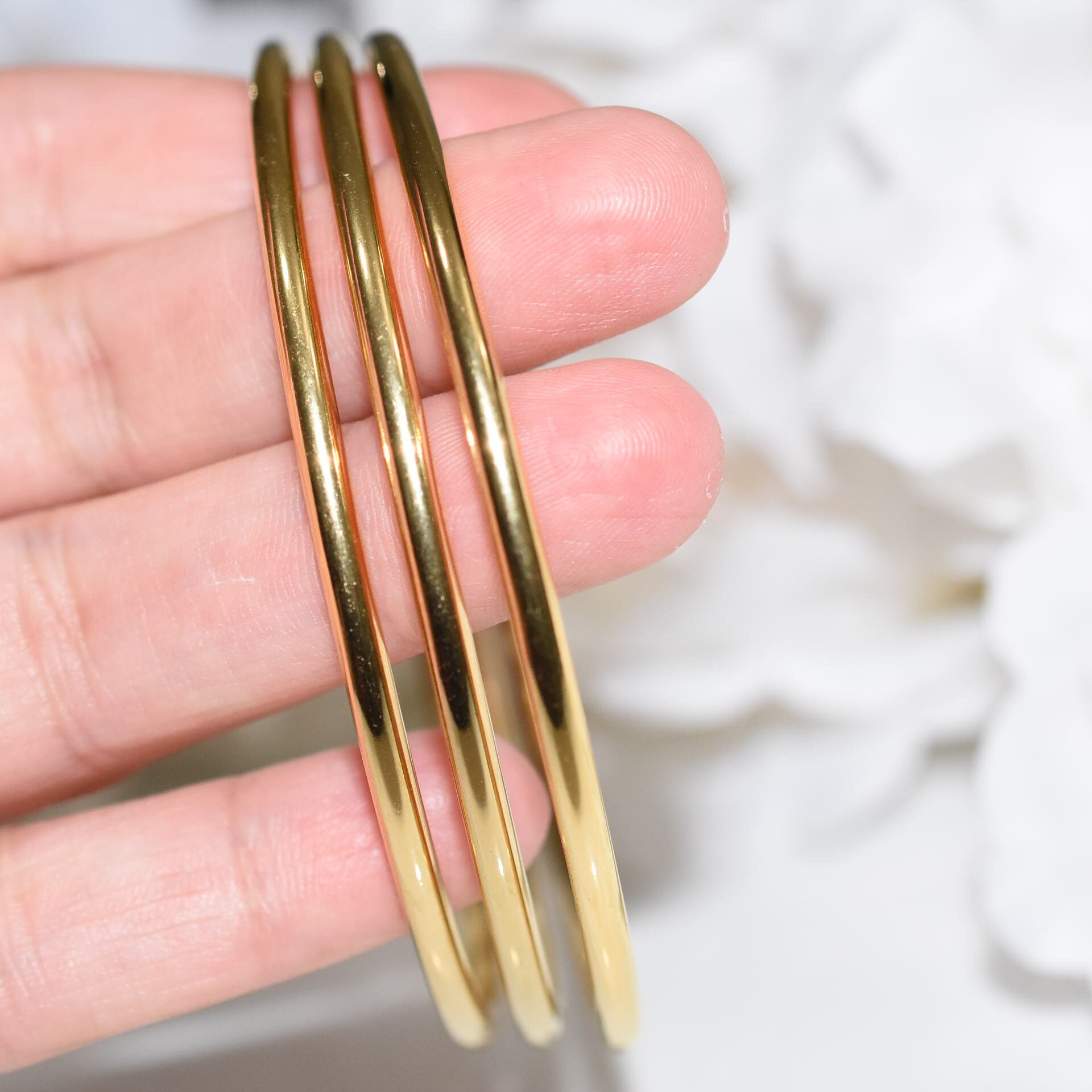 18k Gold Filled Bangle Set ,classic Gold Bangle Bracelet ,stackable