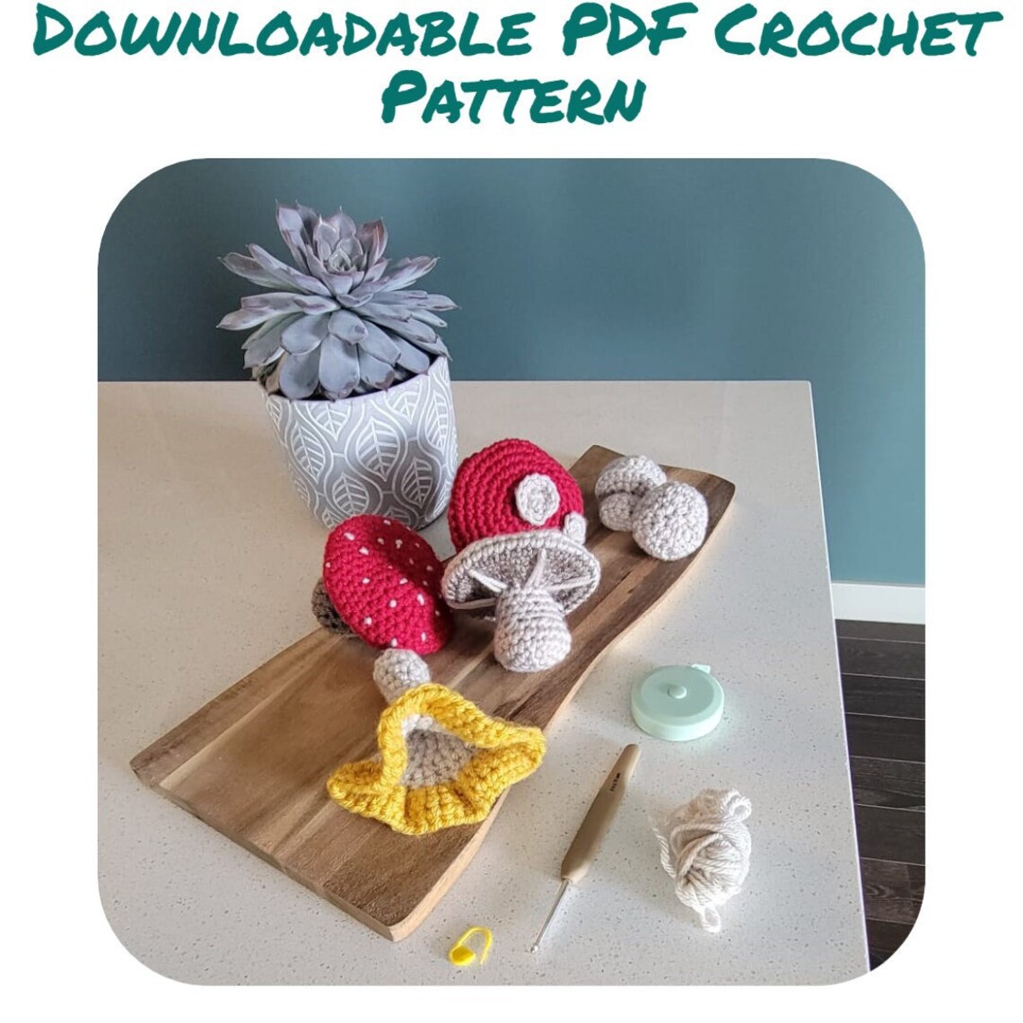 Crochet Mushroom Pattern Set 5 Pack Etsy