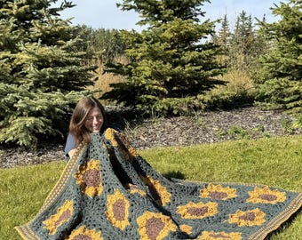 Sunny Blooms Blanket Crochet Pattern