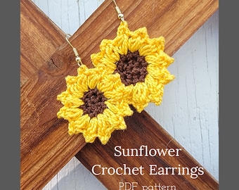 Sunflower Crochet Earrings Pattern