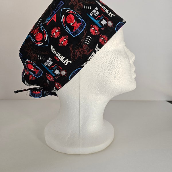 MARVEL COMICS, Bonnet de gommage SPIDERMAN, Bonnet de gommage pour homme, Bonnet de gommage, Bonnet de chirurgie, Bonnet de chimio, Bonnet médical, Bonnet d'embrasses, Casquette de gommage unisexe