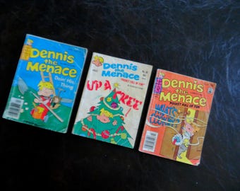 Vintage Dennis the Menace Comic Bücher, 1977-79, 3er Set (zerfetzt)