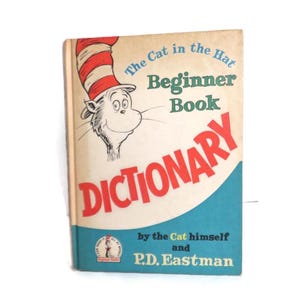 Jahrgang 1964 The Cat in the Hat Anfängerbuch Wörterbuch von der Katze selbst und P.D.Estman Large Hardcover Dr. Seuss Buch