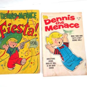 4 Vintage Fawcett Comics 1968-1974 Dennis the Menace Comic Books Four &#39;Tattered N&#39; Torn&#39; Fun Reads of the Past