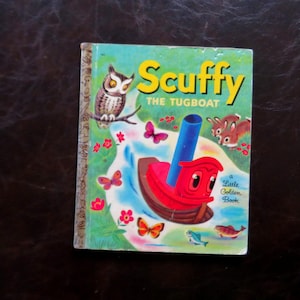 Vintage 1955 Little Golden Book #363 &quot;SCUFFY The Tugboat&quot; by Gertrude Crampton Pictures by Tibor Gergely Collectible Edition &#39;G&#39;