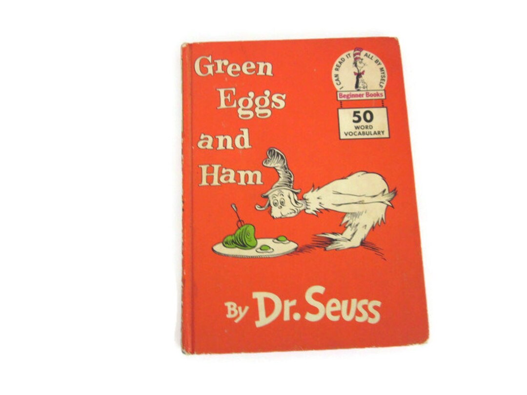 1960 Vintage Dr Seuss green Eggs and Ham Book With 50 Word Vocabulary