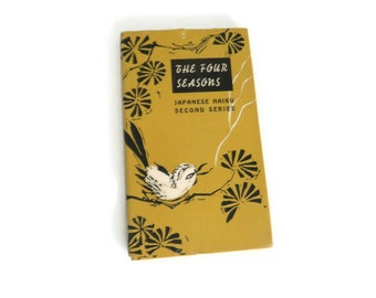 Livre vintage - The Four Seasons: Japanese Haiku Second Series 1958 Matsuo Basho and Others Peter Pauper Press Livre de poésie haïku japonais
