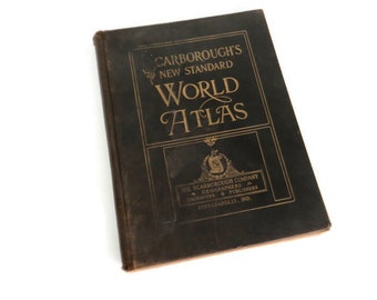 Antique Book of Maps 1911 Scarborough's New Standard World Atlas Book The Scarborough Company Geographers Engravers & Publishers