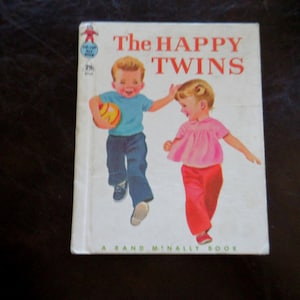 Vintage Tip-Top Elf Book #8749 &#39;The Happy Twins&#39; Book 1966 Rand McNally Book Children&#39;s Book by Helen Wing Illustrated by Marjorie Cooper