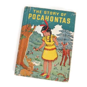 1942 Rand McNally & Company "Die Geschichte von Pocahontas" Buch # 355 von Marion Gridley Small Size Buch MCMXLII Illustriert von Virginia Ullrich