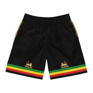 Rasta Men's Jogger Shorts, Reggae Style, Lion Design, Reggae Style shorts with Rasta Lion, Men's Jogger Shorts ,Rasta Lion Shorts