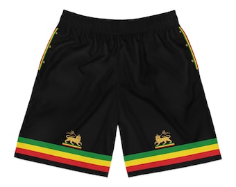 Rasta Men's Jogger Shorts, Reggae Style, Lion Design, Reggae Style shorts with Rasta Lion, Men's Jogger Shorts ,Rasta Lion Shorts