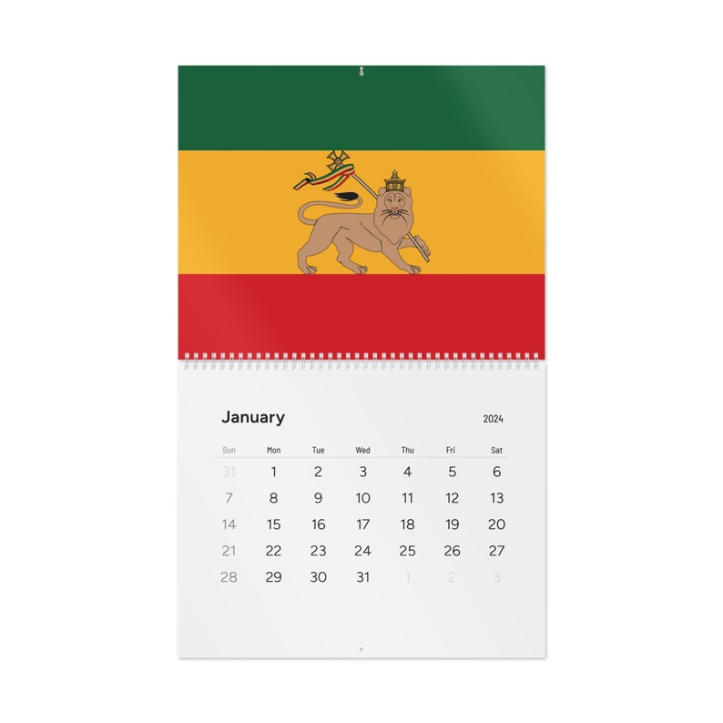 Rasta Standard Wall Calendar 2024, Rastafari Calendar, Reggae Calendar